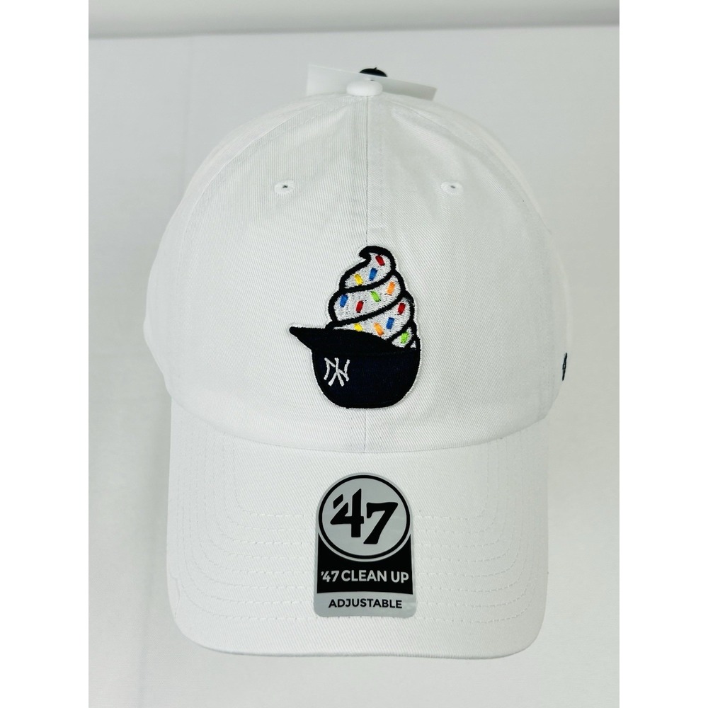 New York Yankees Ice Cream Hat White Adjustable 47 Brand Clean Up Cap